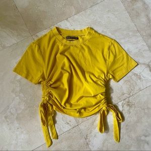 UO Ruched Side-Tie Crop Tee